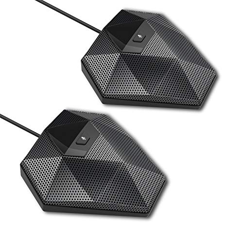 MVOICE8010EX-B Conference Speaker Microphone, 360° &16ft Voice Pickup Range/Noise Reduction/Echo Cancellation/USB Bluetooth Speakerphone w/2 Expandable Mic for 12 People Big Meeting Room