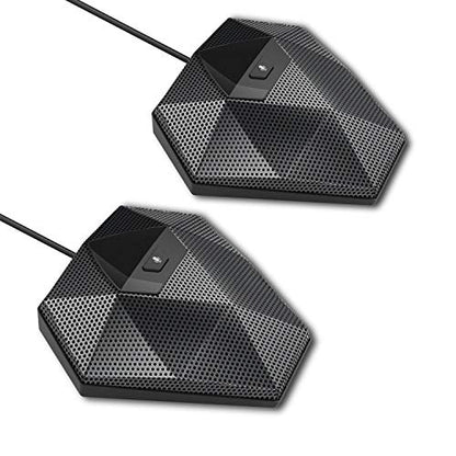 MVOICE8010EX-B Conference Speaker Microphone, 360° &16ft Voice Pickup Range/Noise Reduction/Echo Cancellation/USB Bluetooth Speakerphone w/2 Expandable Mic for 12 People Big Meeting Room