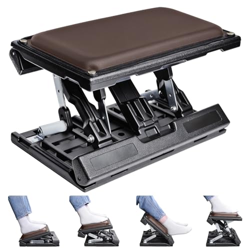Adjustable Foot Rest Under Desk for Office,Home, Gaming & Study - color: Brown, size: Extra Large