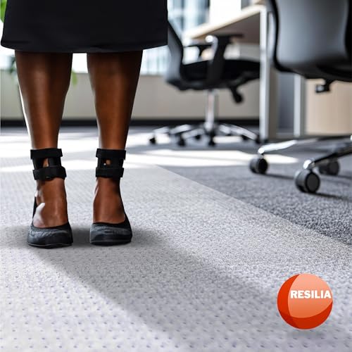 RESILIA Industrial Deep Pile Carpet Runner - Crosshatch Pattern Non Slip Carpet & Rug Protector Mat, Waterproof Clear Plastic Vinyl Floor Covering, 30 Inches Wide x 6 Feet Long, Made in The USA - size: 2'6" x 6' (Runner)