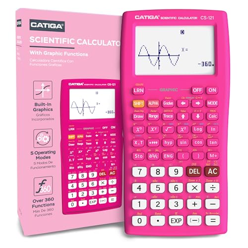 CATIGA Scientific Calculators with Graphic Functions, Graphing Calculators with Multiple Modes, Scientific Calculators for Students, High School or College Courses, Calculadora Cientifica, CS-121 - color: Pink