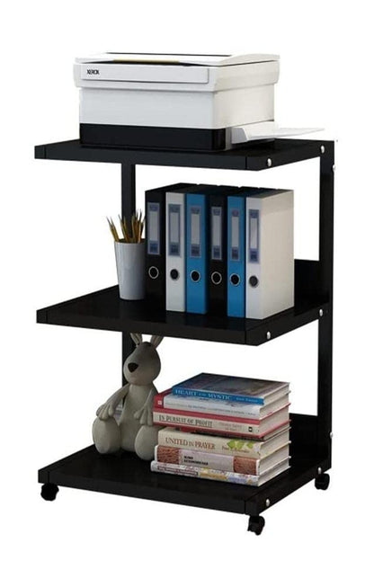 3-Tier Printer Stand Cart with Storage Rolling Machine Printer Shelves with Casters Multi-Purpose Desk Organizer for Home Office - color: B