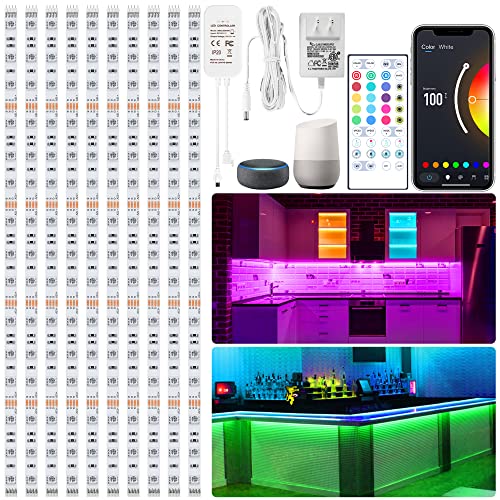 maylit 10 PCS 20in Smart RGB Under Cabinet Lights Kit - size: 16.4FT