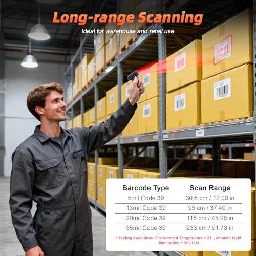 Bluetooth Ring Barcode Scanner, Wearable 1D/2D Bar Code Reader | Wearable Finger Scanner, Bluetooth 2.4g USB 3-in-1 Barcode Reader, 450mah, 6+ Hrs Use, Warehouse & Inventory