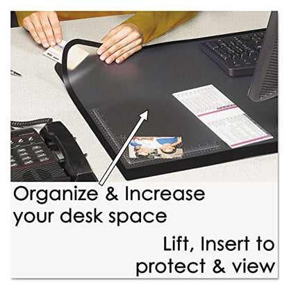 Artistic 41700S Lift-Top Pad Desktop Organizer with Clear Overlay, 22 x 17, Black