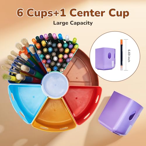 GAMENOTE Rotating Art Supplies Organizer - Lazy Susan Office School Supply for Kids Desk Organization and Storage Homeschool Craft Caddy Classroom Organization (Large) (Pack of 3) - size: Large, 11"d x 5"h (Pack of 3)