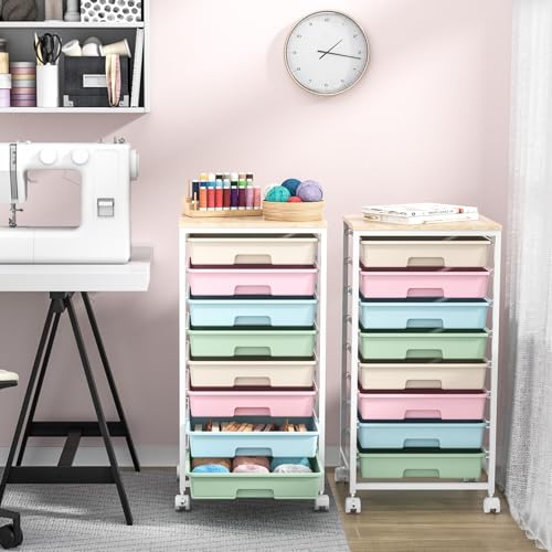 SYKIARIOL Rolling Cart with Drawers, 8 Drawers Utility Cart, Rainbow - color: Rainbow