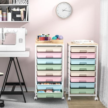 SYKIARIOL Rolling Cart with Drawers, 8 Drawers Utility Cart, Rainbow - color: Rainbow