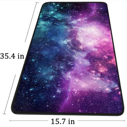 Gaming Mouse Pad with Stitched Edges (35.4X15.7In) Waterproof Desk Pad - color: Galaxy, size: 35.4L x 15.7W inches