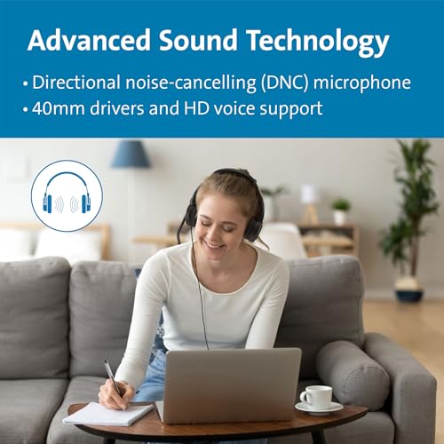 Kensington H1000 USB-C On-Ear Headset, 270° Rotating Noise-Canceling Microphone, Quick Buttons for Volume, Play/Pause, Mute, and Busy, PC/Mac/Laptop - Black (K83450WW) - size: USB-C/On-ear