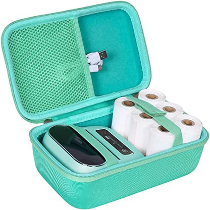 khanka Case for Phomemo M221/M220/M110/M110s Bluetooth Label Maker,Green | EVA Hard Shell, Mesh Pocket Accessory Storage, Impact Resistant Protection, Water Resistant Protection, Protective Case Only - color: Green