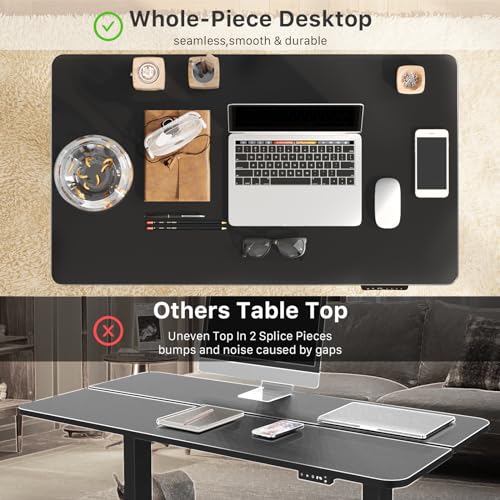 JOY worker 35" Small Electric Sit Stand Desk, Whole Piece Height Adjustable - color: Black, size: 35" * 20"