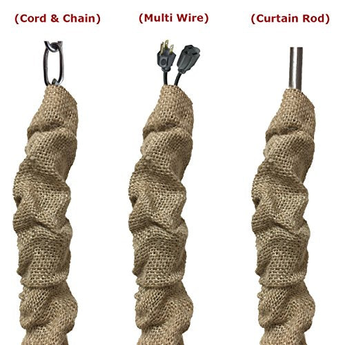 Royal Designs, Inc. Cord & Chain Cover 4 ft Silk Type Fabric, Chandelier Pendant Lighting Chain & Cable Management, Touch Fastener, Burlap - 1 Pack - color: Burlap, size: 1 Pack
