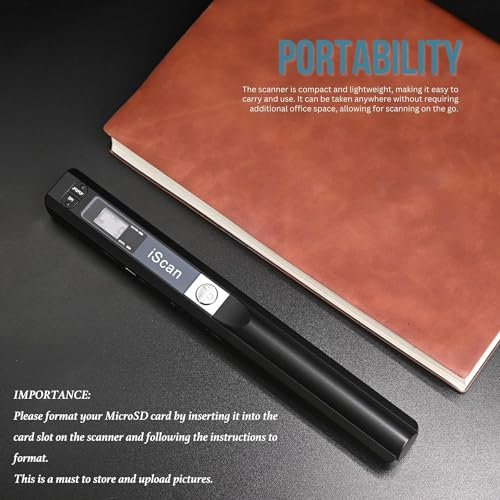 Portable Scanner for Photo A4 Document, Handheld Mobile Scanner with 16GB Memory Card for Type-C Computer Laptop, Scans Receipt Card Book Old Pictures to Digital Fast, JPG PDF Format