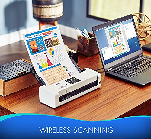 Brother Wireless Document Scanner, ADS-1700W, Fast Scan Speeds, Easy-to-Use, Ideal for Home, Home Office or On-the-Go Professionals (ADS1700W), white - style: Old Model: AD1700W