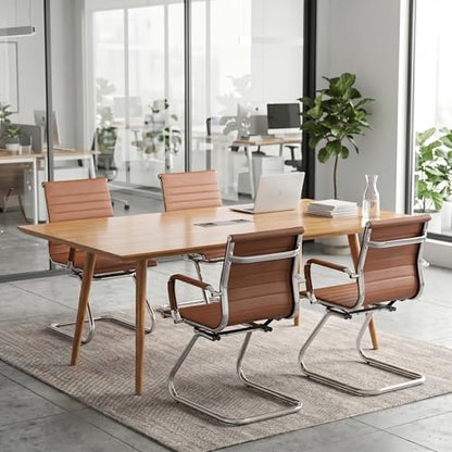 HNY 2-Pack PU Leather Office Guest Chairs - color: Coffee, size: 2 PCS