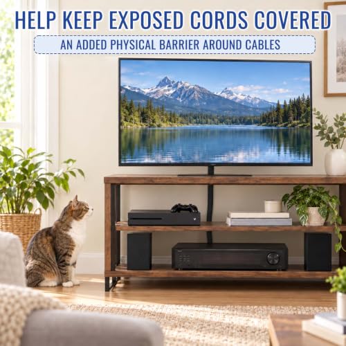 1" - 6.6Ft Hook and Loop Cable Sleeve, Wire Protector for Pets - size: 1" - 6.6Ft