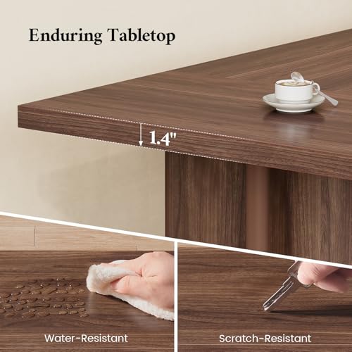 63 Inch Executive Office Desk, Large Computer Office Desks with Power Outlet, Modern Laptop Desk Writing Table Workstation Business Furniture for Home Office, Brown - size: 63 Inch Long
