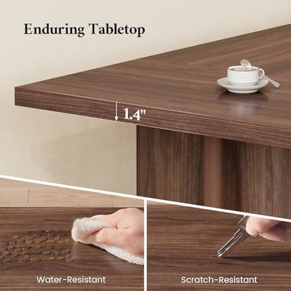 63 Inch Executive Office Desk, Large Computer Office Desks with Power Outlet, Modern Laptop Desk Writing Table Workstation Business Furniture for Home Office, Brown - size: 63 Inch Long