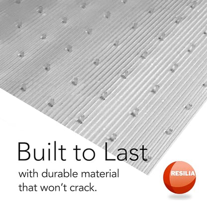 RESILIA Low-Pile Carpet Runner - Non Slip Carpet & Rug Protection, Washable Clear Vinyl Floor Runners, 27 Inches Wide x 25 Feet Long, Made in The USA - size: 2'3" x 25' (Rectangular)