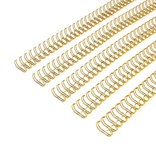 Rayson Wire Binding Spines, 1/2" 3:1 Pitch, 32-Loop Gold, 100 Pack | Binds up to 100 sheets; fits 3:1 pitch machines for reports, manuals and projects.