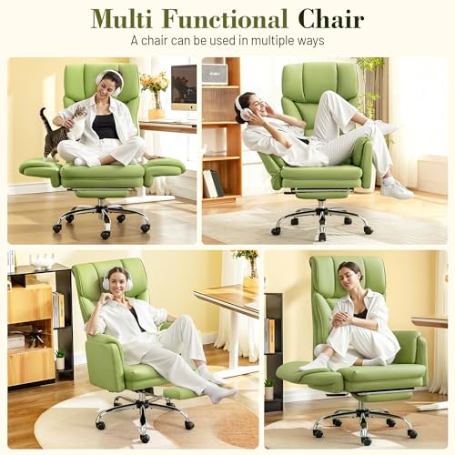 Office Chair, Flip Armrests for Pets Criss Cross Legged,Avocado Green - color: Avocado Green