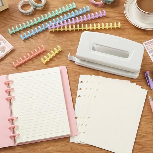 20 PCS Comb Binding Spines 1/2" Diameter 30 Ring Plastic Binder Combs and Spiral Binding Coils, Spiral Coils for Student Teacher Business Document File Notebook File Making (Colorful)