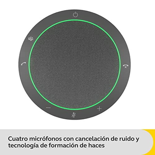 Jabra Speak2 40 Portable Speakerphone with 4 Noise-cancelling Mics, Full-range 50mm Speaker, Wideband Audio and USB A and USB C connections - MS Teams Certified, Works with Other Platforms - Dark Grey