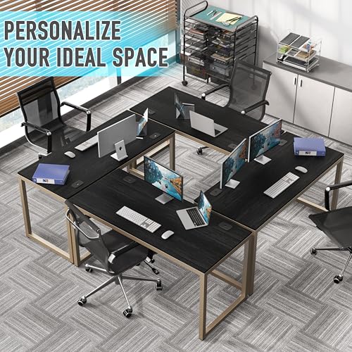 SHW 55-Inch Commercial-Grade Office Computer Desk, Espresso - color: Espresso, size: 55-Inch