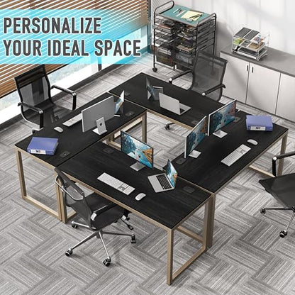 SHW 55-Inch Commercial-Grade Office Computer Desk, Espresso - color: Espresso, size: 55-Inch