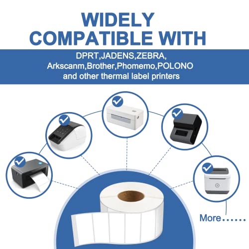 12 Rolls of 1000 2 1/4x1 1/4” Direct Thermal Labels for Barcode, Perforated Address Labels, Thermal Paper Self-Adhesive Label Stickers Mailing Compatible with Rollo, Zebra & Other Desktop Printers