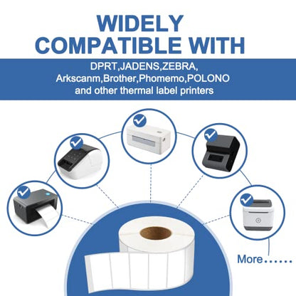 12 Rolls of 1000 2 1/4x1 1/4” Direct Thermal Labels for Barcode, Perforated Address Labels, Thermal Paper Self-Adhesive Label Stickers Mailing Compatible with Rollo, Zebra & Other Desktop Printers