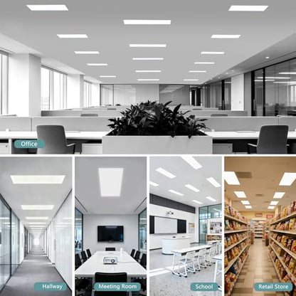 2x4 LED Panel Light 4Pack,Up to 7500 Lumens,AC120-277V | 5Power Options (25–50W),4CCT Choices (3000–5000K),0-10V Dimmable,ETL&DLC for Office Commercial Drop Ceiling - size: 2x4-4Pack