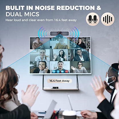 4K Webcam with AI-Powered Framing,Remote Control Web Camera/10X Digital Zoom 4k 30fps Web cam with USB 3.0 HDR/Dual Noise Cancelling Microphones for PC Mac, Streaming, Video Call, Zoom, Skype
