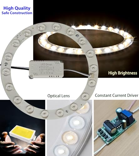 18W LED Flush Mount Ceiling Fan Ring Light Kit Replacement,Retrofit LED Light Engine Panel,4500K Natural Light