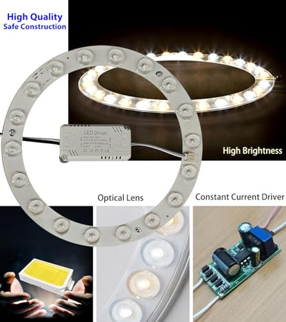 18W LED Flush Mount Ceiling Fan Ring Light Kit Replacement,Retrofit LED Light Engine Panel,4500K Natural Light