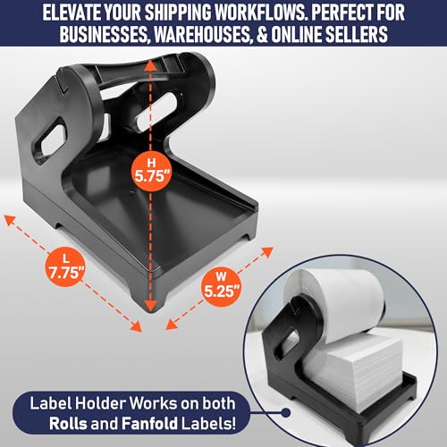 Dasher Products 4x6 Thermal Shipping Labels with Roll Holder, 440 Labels/2 Rolls (220 per Roll), Compatible with Rollo, Zebra, Munbyn, iDPRT, Jadens, Nelko, Dymo 4XL & Most Label Printers, Perforated - style: 2 Roll + Holder