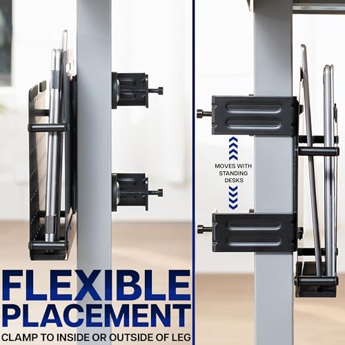VIVO Black Clamp-on 14 x 11 in Desk Leg Laptop Mount Holder, Mount-LHS1