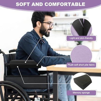 SPRING SEAON Wheelchair Accessories Armrest Covers, Memory Foam Pads, Pair - color: Purple