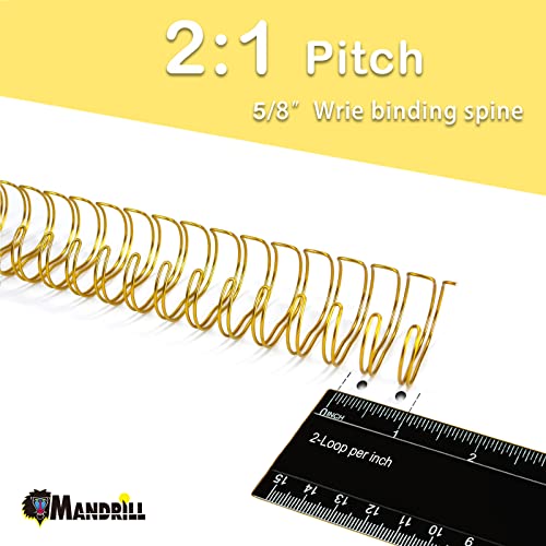 RAYSON Binding Wire 2:1 Pitch 21 Loop, 5/8", Multicolor, 145 Sheet, 50 Pack | 2:1 Pitch Wire Binding Spines 5/8 Inch | Double Loop Wire Design | 145 Sheet Binding | Letter Size | Multicolor 50 Pack - size: 5/8 inch