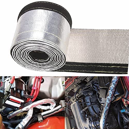 Heat Shield Sleeve Fuel Line Wire Sleeve for Ultimate Heat Protection, 1" I.D. x 10FT with 10PCS Stainless Steel(304) Cable Ties - Silver - color: Silver, size: 1ID*10FT