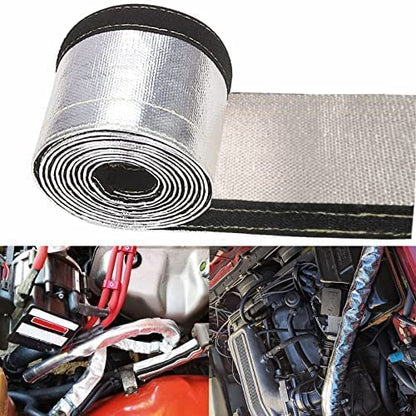 Heat Shield Sleeve Fuel Line Wire Sleeve for Ultimate Heat Protection, 1" I.D. x 10FT with 10PCS Stainless Steel(304) Cable Ties - Silver - color: Silver, size: 1ID*10FT