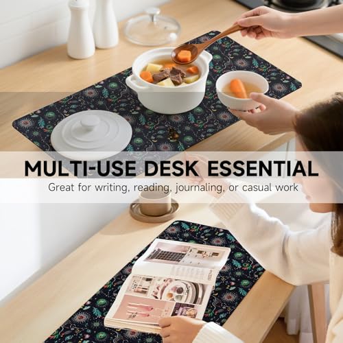 AUPET Leather Large Mouse Pad Desk Blotters – 35 x 17in Cute Desk Mat with PU Surface, Non-Slip Desk Pad Protector,Waterproof Desk Writing Pad for Office Home (Mystical Cosmic) - color: Mystical Cosmic