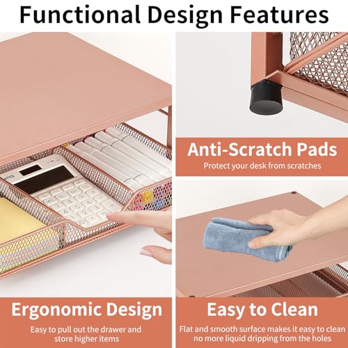 Computer Monitor Stand for Desk, Small Laptop Stand Riser, Broze - color: Bronze-Small