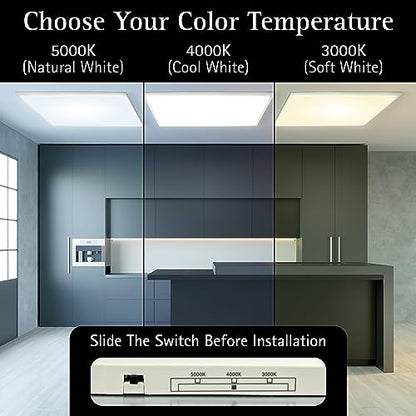 UltraLux 2x4 Surface Mount LED Panel TRIAC Dimmable 3CCT Matte White 1Pk | 4000 lumens, 120-degree beam, CRI>80, aluminum build, damp-rated, fits junction boxes, over 50,000 hours, 5-year warranty - color: Matte White, size: 2X4 (1 Pack)
