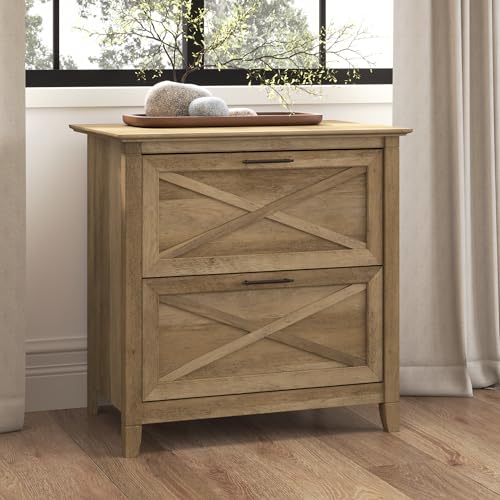 Bush Home Key West 2 Drawer Lateral File Cabinet in Reclaimed Pine, Document Storage for Home Office, Accent Chest with Drawers - color: Reclaimed Pine