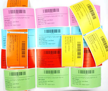 BETCKEY - 1" x 0.5" (25 mm x 13 mm) Thermal Labels, [6 Roll/Light Blue] - color: Blue, size: 1 in x 0.5 in