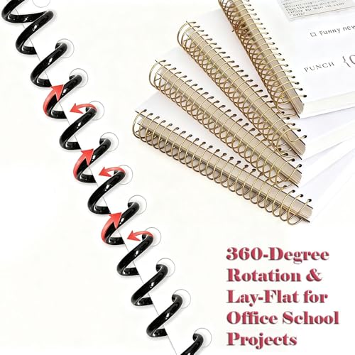 100 Pack Spiral Binding Coils, 4:1 Pitch, 3/4 Inch 170 Sheet Capacity - color: Black, size: 3/4 Inch (180 Sheet Capacity)