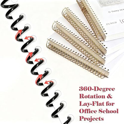 100 Pack Spiral Binding Coils, 4:1 Pitch, 3/4 Inch 170 Sheet Capacity - color: Black, size: 3/4 Inch (180 Sheet Capacity)