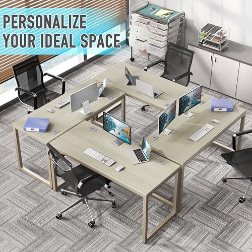 SHW 55-Inch Commercial-Grade Office Computer Desk, Maple - color: Maple, size: 55-Inch